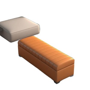 Banc de rangement rectangulaire moderne rembourré avec pieds robustes pour salon, chambre, entrée, couloir - Product Image 4