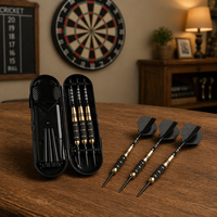 Lot de 3 fléchettes à pointe tungstène de 23g pour enfants, avec tiges en aluminium, 9 ailettes, 50 anneaux anti-éventail, 12 anneaux à ressort et aiguiseur de sécurité