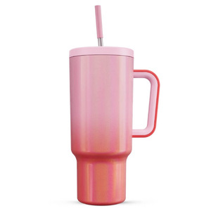 40oz American Style Tumbler Handle Lid <b>Straw</b> Stainless Steel Vacuum Gradient Ice Cups Travel Camping Car Mug Water <b>Bottle</b> - Product Image 5