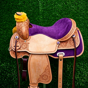 Sillas de Montar Occidentales para Caballos, Cuero Genuino con Estructura de Madera/Plástico, Equipo Cómodo para Montar a Caballo - Product Image 1
