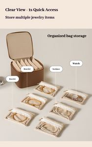 Estuche de Joyería de Lujo para Viaje, Caja de Regalo de Alta Gama a Prueba de Polvo para Anillos, Collares y Accesorios - Product Image 3