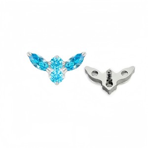 Clous à lèvres en zircon Aile d'ange, filetage M0.9, 7.1mm, en alliage de titane, bijoux de piercing - Product Image 3
