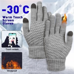 Gants à Doigts Complets pour Femmes et Hommes avec Technologie d'Écran Tactile, Moufles d'Hiver Chaudes en Tricot Jacquard, Style Classique - Product Image 2