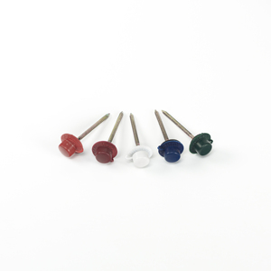 Precio de fábrica Clavos para techos de plástico con vástago anillado galvanizado de colores de 2 1/2 y 3 pulgadas 12G con arandela de plástico - Product Image 1