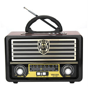 MEIER M-113BT Radio rétro en bois portable sans fil BT AM/FM/SW lecteur USB/TF batterie 1200mAh - Product Image 1