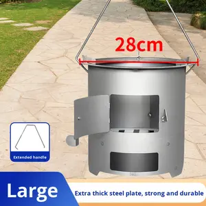 Estufas <span class=keywords><strong>de</strong></span> <span class=keywords><strong>leña</strong></span> y carbón multifunción para exteriores, para calentar té, cocinar y asar, ideales para camping y <span class=keywords><strong>chimeneas</strong></span>. - Product Image 5