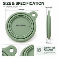Couvercle de boîte en silicone personnalisé, moulé en une seule pièce, design à anneaux concentriques, trou de suspension, finition mate, OEM, réutilisable