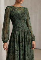 YKD123 Robe musulmane verte de haute qualité en mousseline de soie, design léger, traditionnel et innovant, mode musulmane pour femmes, tenue islamique