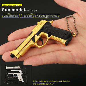 Portachiavi <span class=keywords><strong>a</strong></span> Forma di Pistola <span class=keywords><strong>Beretta</strong></span> M92 M92F Dorata, Modello Realistico in Metallo, Miniatura con Proiettili - Product Image 6