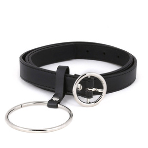 Cinturón Delgado de Moda para Mujer, Estilo Ins, Hebilla Redonda con Anillo, Cinturón con Hebilla de Pin para Pantalones - Product Image 3