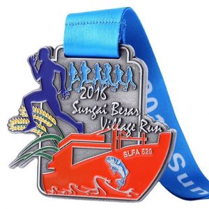 Professional Custom Exclusive Area Metal Medal Die Casting Production of Soft Enamel Medal Custom Ribbon - Product Image 1