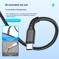 Mindpure 1m PD 20W 5V 6A 5Gbps Type C Câble de données en nylon Charge rapide USB C Chargeur pour téléphones mobiles Imprimantes Ordinateurs