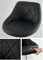 Chaises de bar pivotantes réglables en hauteur personnalisées, en cuir PU noir, pour restaurant, tabourets de bar hauts pour cuisine