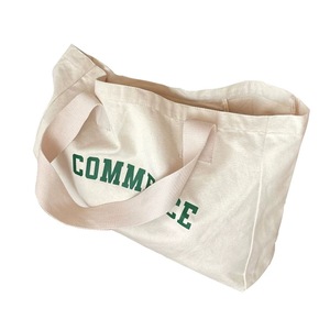 Bolso grande de lona blanca de compras de algodón con logotipo personalizado y bolsillo - Product Image 6