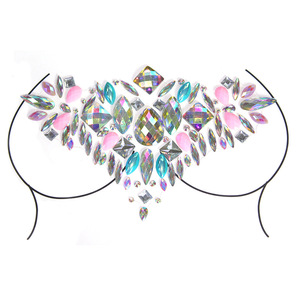 Sein bijou autocollant poitrine gemme paillettes strass <span class=keywords><strong>tatouage</strong></span> <span class=keywords><strong>temporaire</strong></span> décoration bijoux corps Art décor pâte pour cristal Festival - Product Image 2