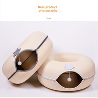 Tunnel pour chat en forme de beignet, détachable, double couche, en feutre, lit pour chat durable, extra large, respirant, imperméable pour l'hiver et l'été