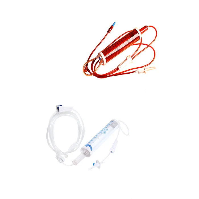Medical plastic disposable device IV administration set lightproof Burette Set 60 drops per ml for pediatric and neonate use