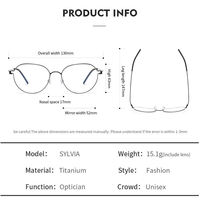 SYLVIA – Lunettes optiques tendance pour femme en fil de titane avec verres AC et forme de visage diamantée