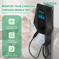 Nuevo Cargador de Pared para Vehículos Eléctricos CE UKCA AC, 11kW 32A Tipo 2, Estación de Carga de Pared para Vehículos Eléctricos, WiFi, Aplicación, RFID, OCPP 1.6J WAIZIDA