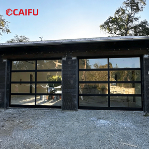 Porte de <span class=keywords><strong>garage</strong></span> sectionnelle automatique sur mesure en verre transparent et aluminium, fixation murale, télécommande électrique pour maisons - Product Image 3
