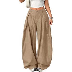 Pantalon plissé ample à taille haute pour femme FOXA, anti-plis, décontracté et professionnel, détection par aiguille - Product Image 1