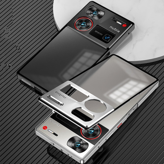 For Nubia Z80 Ultra Case,Metal Aluminium Magnet Shockproof Shell,Camera Protect Back Transparent Phone Case Funda for Z70s Ultra