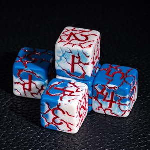 FACCUB Custom 16MM D6 Dados de 6 caras Azul Blanco Resina agrietada de dos colores y plástico para juegos de mesa - Product Image 4