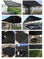 Voile d'ombrage extérieure noire 100 % HDPE vierge avec bordure renforcée pour jardin, terrasse, piscine et zones résidentielles