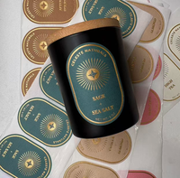 Étiquettes de bougies en feuille d'or de luxe, autocollants personnalisés imperméables et résistants à la chaleur pour les pots de bougies parfumées en soja