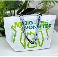 Sac de courses en PP tissé laminé imperméable, grande capacité, réutilisable, imprimé sur mesure pour la vente au détail et en gros
