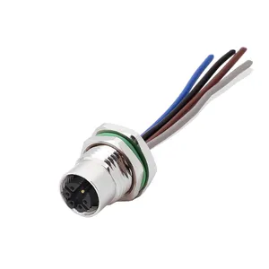 Best Price Signal M12 IP68 Waterproof Male Panel Connector M Code With 5+PE Pins Reliable Connection