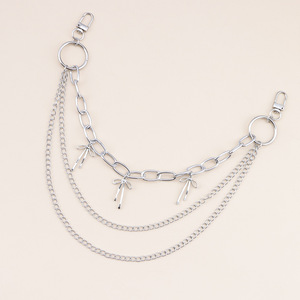 โซ่คาดเอวหลายชั้น โลหะรูปทรงเรขาคณิต ดีไซน์โบว์ฮิปฮอป สำหรับผู้หญิง กางเกงแฟชั่นลำลอง เครื่องประดับ - Product Image 6