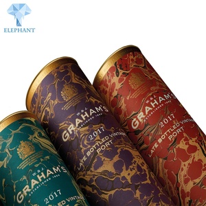 Custom Printing Brand Luxury Craft Wine Paper Tube Cylinder Round Packaging Empty Gift Box for Glass Bottle - Product Image 6