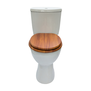 New Universal Heavy Duty MDF Wooden <strong>Toilet</strong> <strong>Seat</strong> with Chrome Hinge Anti-Bacterial <strong>Pine</strong> Effect Soft Close Function for Bathroom - Product Image 6