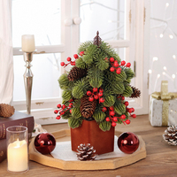 SHUANGYUAN Árbol de Navidad Miniatura de Sobremesa al por Mayor con Adornos Personalizables DIY, Regalos Perfectos, Decoración para Puerta para Uso Festivo