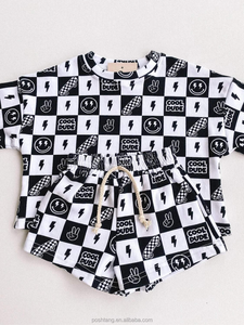 Ensemble de vêtements pour bébé garçon cool et décontracté, <span class=keywords><strong>t</strong></span>-<span class=keywords><strong>shirt</strong></span> surdimensionné en coton et short, tenue 2 pièces pour bébé - Product Image 4