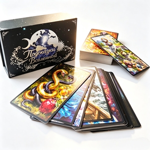 Cartes de jeu en gros, cartes de tarot personnalisées <span class=keywords><strong>avec</strong></span> logo en feuille d'argent et guide, impression couleur sur papier pour ensemble de cartes de tarot - Product Image 1