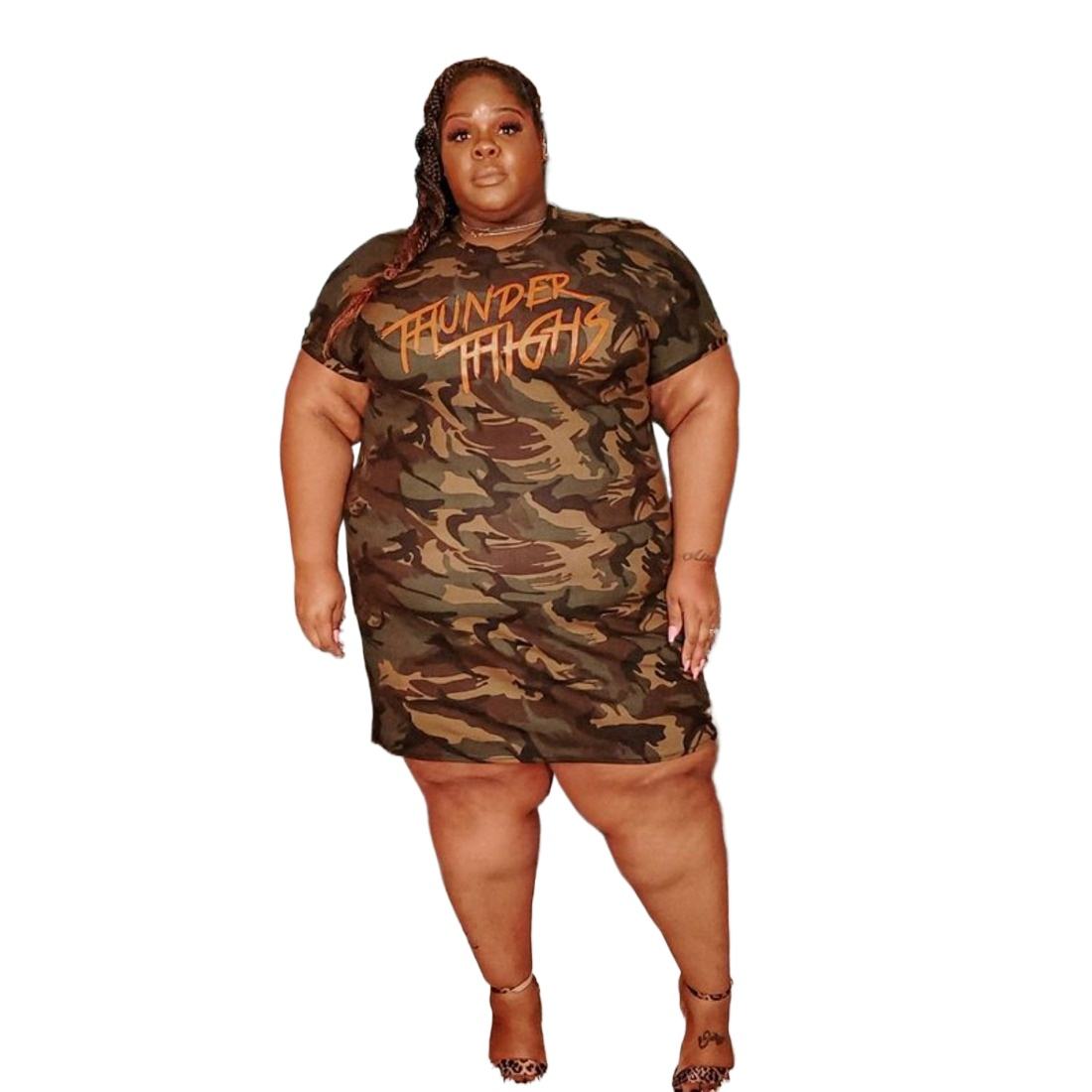 Plus Size T Shirt Festival Dress Ladies Dresses T Shirt Dress Camo