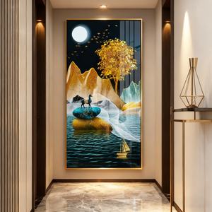 Decoración de Pared LED Personalizada al por Mayor, Impresión HD, Pintura Abstracta de Ciervos en Escena Nocturna, Pintura de Porcelana de Cristal para Sala de Estar - Product Image 2