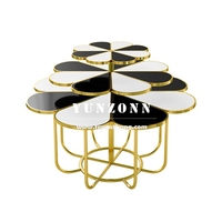 Support de table élégant à gâteau à 3 niveaux avec cadre en acier inoxydable pour la décoration de fête et de mariage