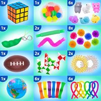 50 pièces en plastique Fidget Squeeze jouets sensoriels Pack de soulagement du Stress pour l'autisme autiste enfants adultes salle de classe boîte au trésor prix