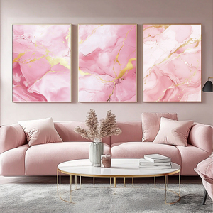 Decorazione per la casa di immagini astratte moderne di lusso oro rosa stampe da parete arte <span class=keywords><strong>pittura</strong></span> su tela - Product Image 1