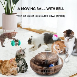Planche à gratter pour chat d'orgue de style dessin animé avec cloche jouet de meulage de griffe de chat auto-salut en papier ondulé magnétique variable écologique - Product Image 2