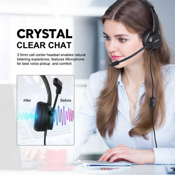 Call Centre Noise Cancelling Headphones For Office Calls Noise - Main Image