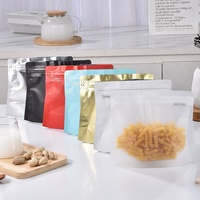 Sachet d'emballage autoportant refermable à fermeture éclair latérale, à découpe diamantée et à ouverture facile, pour aliments pour animaux, chewing-gums et café, en MOPP+VMPET+PE, de forme personnalisée