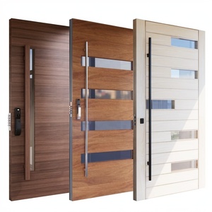 BASEN Modern Solid Wood Anti-Theft Entrance Door with Glass for Villa and Hotel Use - Product Image 6