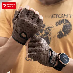 Otowolf-guantes de medio dedo para montar en moto, guantes de cuero para motocross, Verano
