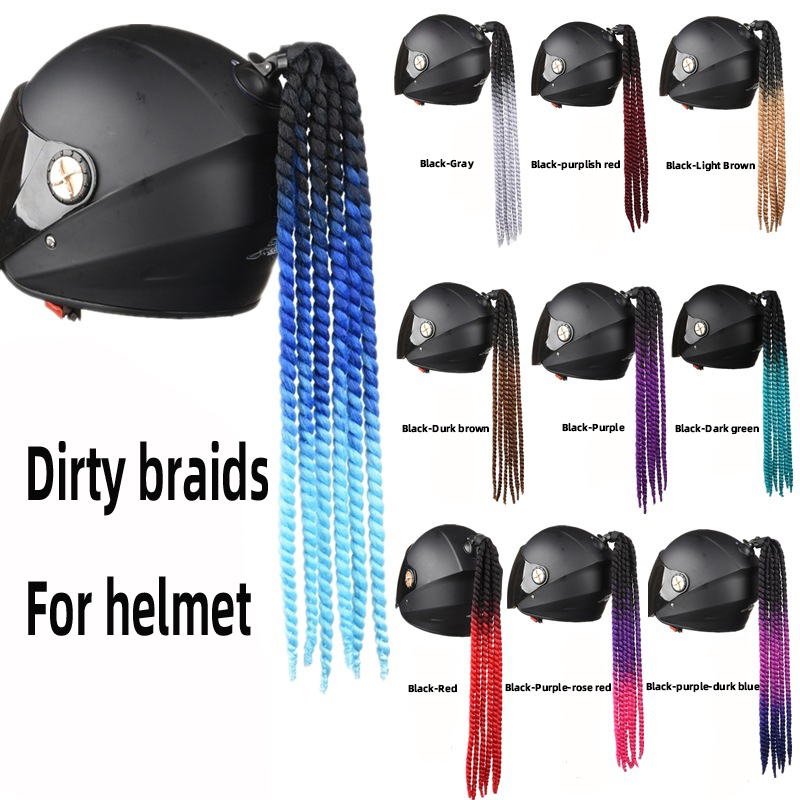 bike helmet for braids Dual Mola Moto this twist Punk Style Motorcycle Helmet Decor