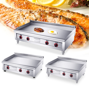 16Mm Nhà Hàng Thương Mại Thiết Bị Nhà Bếp Burger Vỉ Nướng Chuyên Nghiệp Flat Top Vỉ Nướng Điện Với Mỡ Khay - Product Image 1