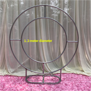 Fête nuptiale bal jardin décoration florale Double rond toile de fond support Ballon <span class=keywords><strong>métal</strong></span> tonnelle arc de mariage pour cérémonie, - Product Image 5